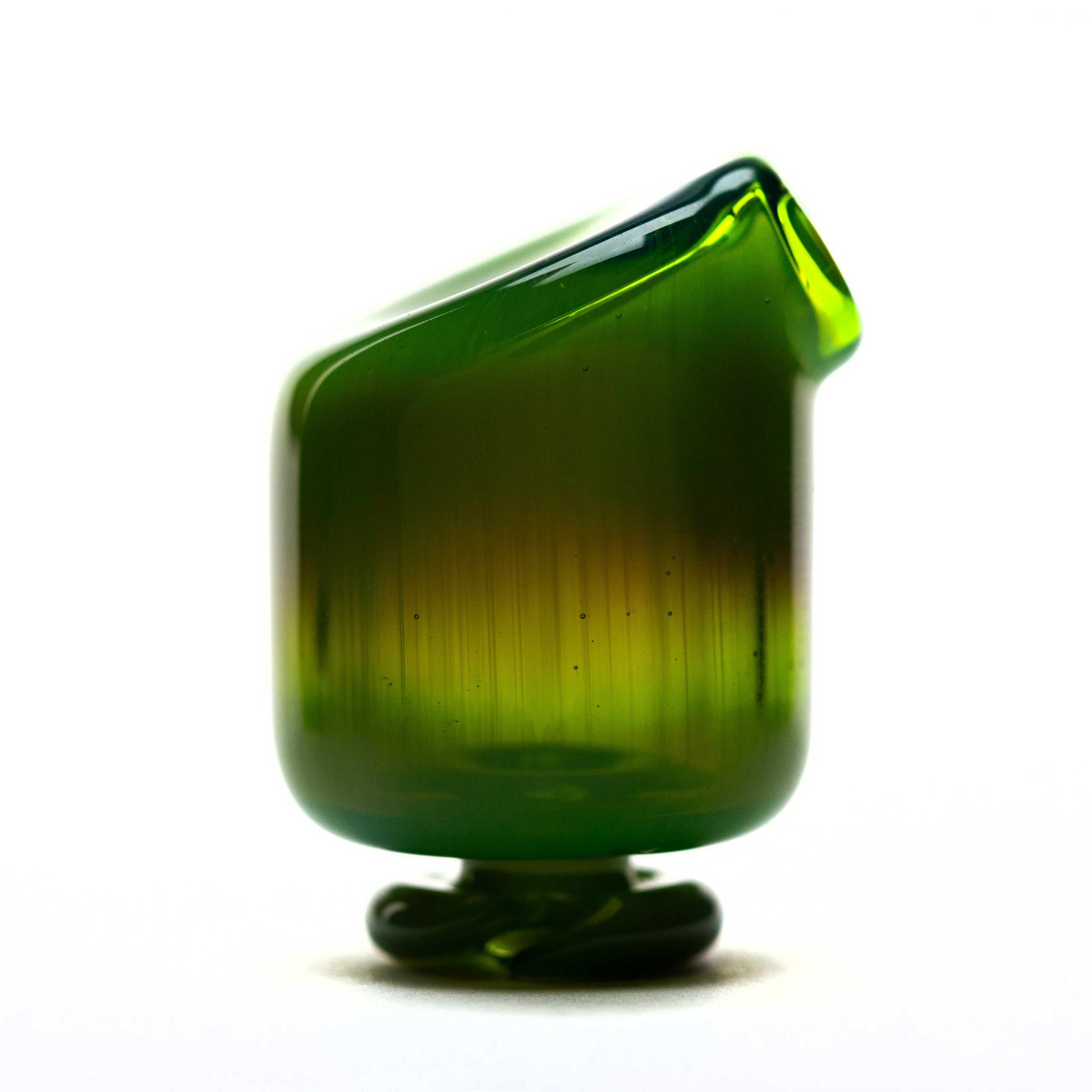 Kizmit Glass Dense Green Energy Pivot Spinner Tip & Pearls #KZM41 - Planet Caravan